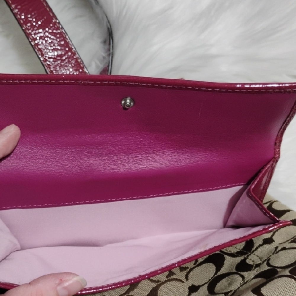 SALE! Auth Coach Tan/Mauve Signature Shoulder Bag & Wallet Vintage Bundle - Picture 13 of 16